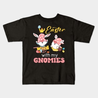 Easter With My Gnomies Pink Bunny Kids T-Shirt